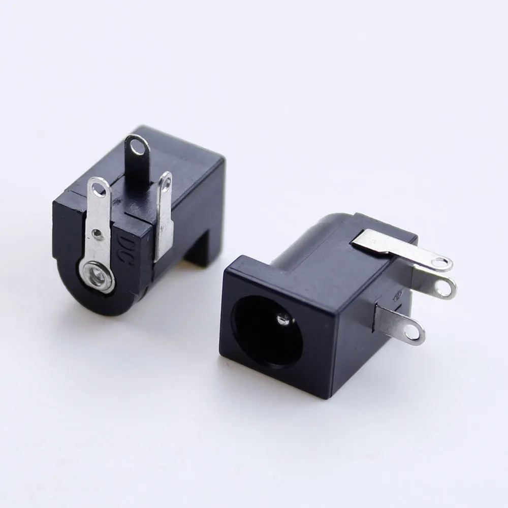 5-50Pcs/Lot DC-005 5.5x2.1mm Black DC Power Jack Socket DC Connectors Supply Barrel-Type Right Angle PCB Mount Terminal image 2