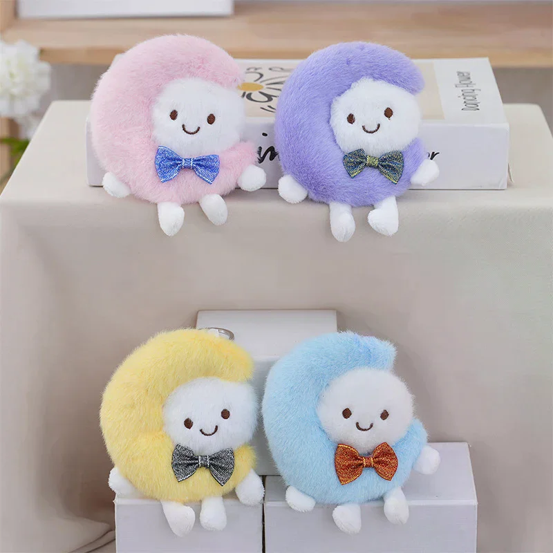 لطيف القمر أفخم ألعاب الدمى قلادة المفاتيح على ظهره المنزل الشنق الديكور الهدايا