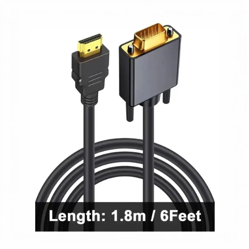 1 Pc 1.8 Meters DP Male To VGA/DVI Cable Male Converter Gold-Plated Connector 1080p For Computer Desktop Laptop PC Monitor