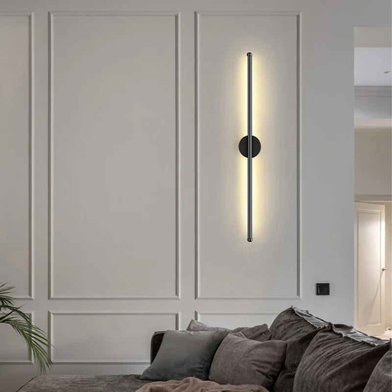 Minimalist Long Strip LED Wall Lamp For Sofa Background Corridor Interior Wall Sconce Bedroom Bedside Home Decor Indoor Lighting