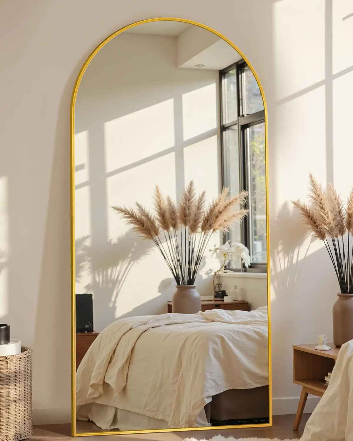 

69"x28" Full Length Mirror, Arched Full Body Mirror, Standing Hanging or Leaning Floor Mirror for Bedroom and Living Room, Gold