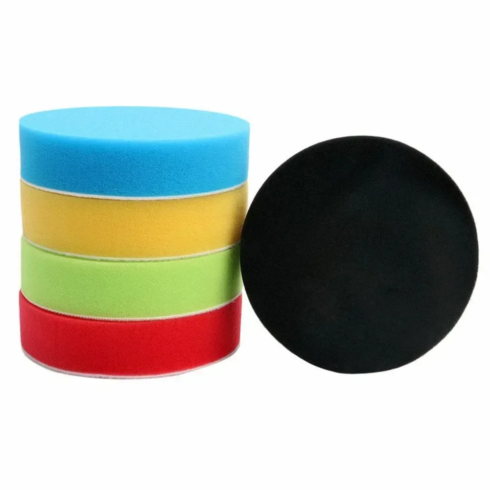 5pcs/Set 3/4/6inches Sponge Polishing Pads Car Round Flat Polishing Buffing Sponge Pads For Car Polishing Car Maintenance