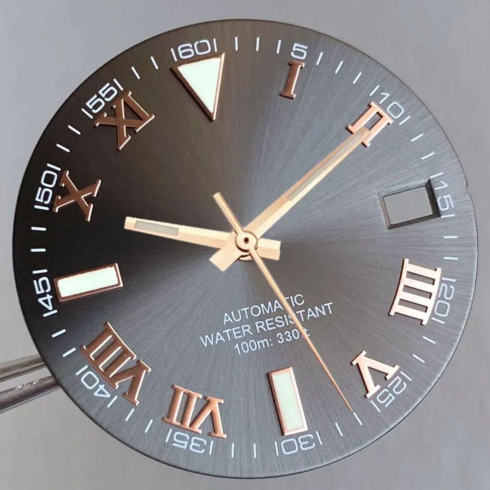 29mm Nologo Watch Dial Hands Set Fit Roman nume Datejust Style NH35 NH36 4R35 4R36 Luminous Automatic Movement Watch Accessories