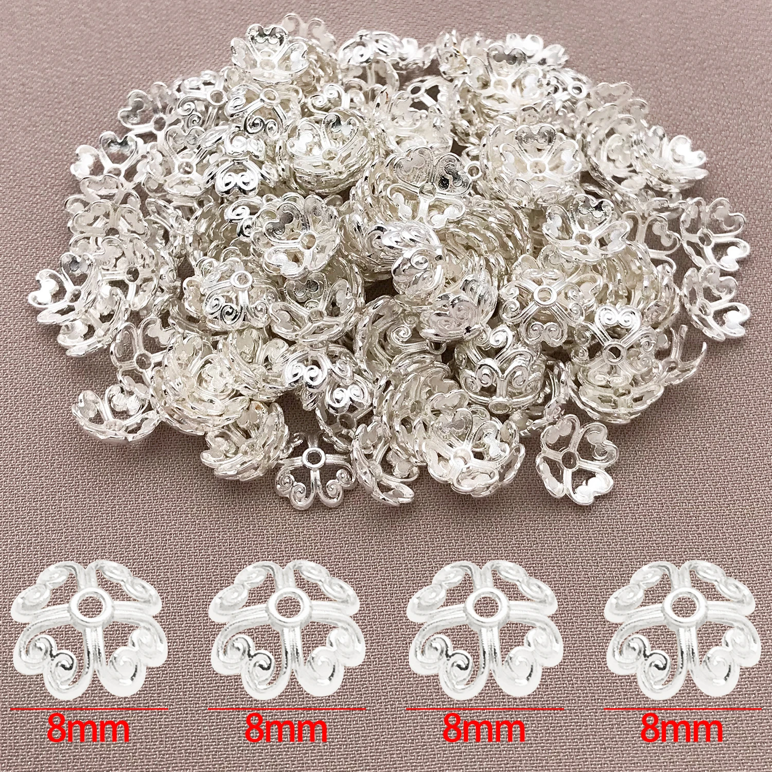 Gemischte 10/20 Stück 18K Kupferbeschichtete Echtgold-Plattierte Silber-Weißgold Kleeblatt-Blumen-Charms, DIY Schmuckherstellungszubehör