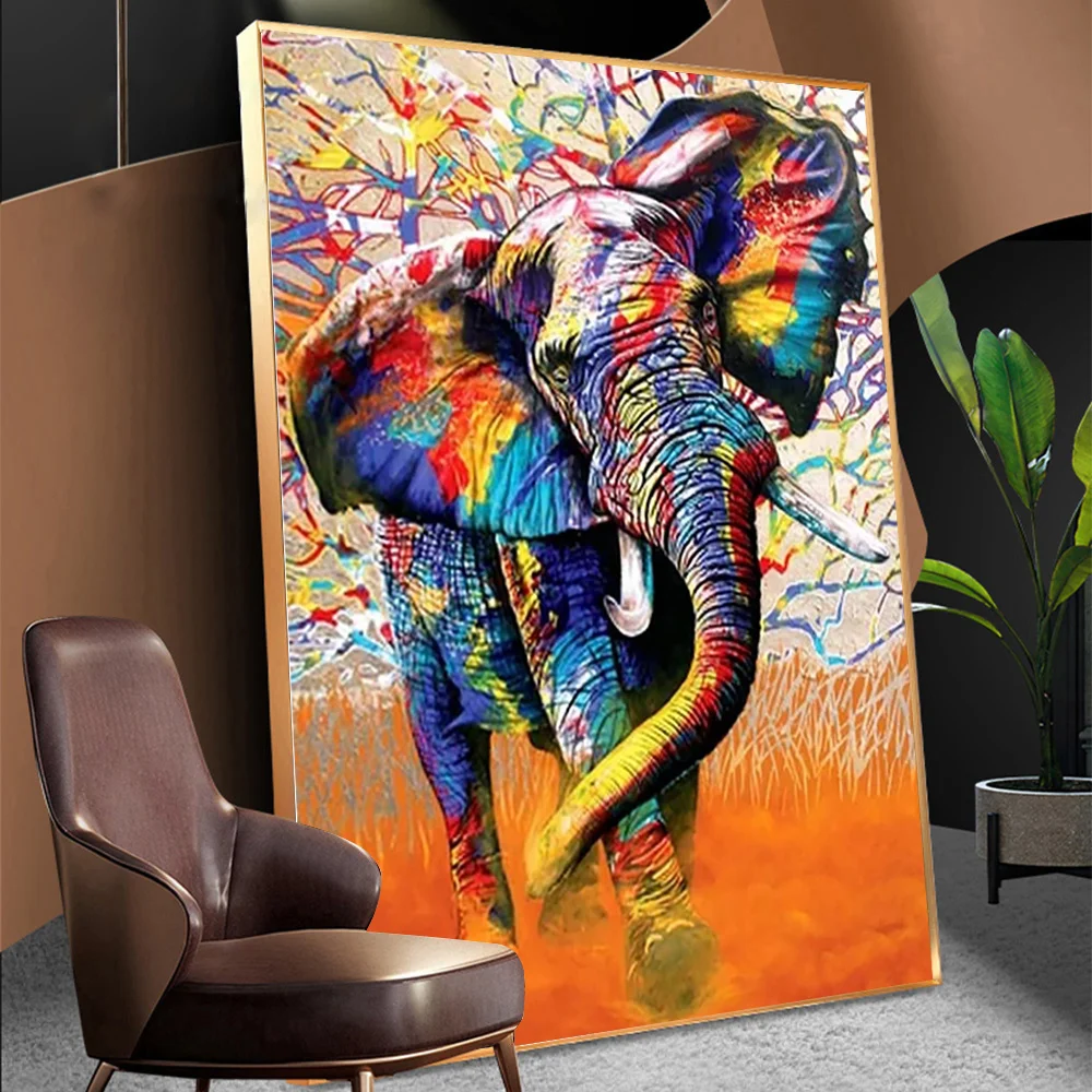 Elephant 5D Diamond Painting  Color Doodle Diamond Mosaic Painting Kits Animal Full Drill Rhinestone Embroidery DIY Home Decor