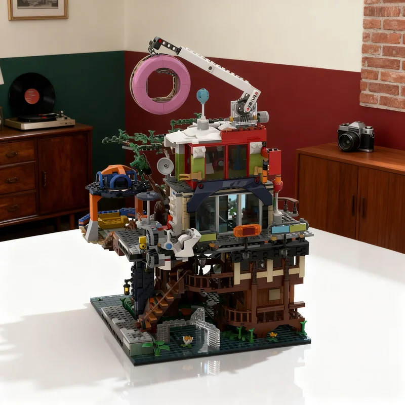 

2407pcs MOC City Rest Stop Ninjia Model Building blocks Construction Christmas gifts toy creative DIY idea Assemble Brick toys