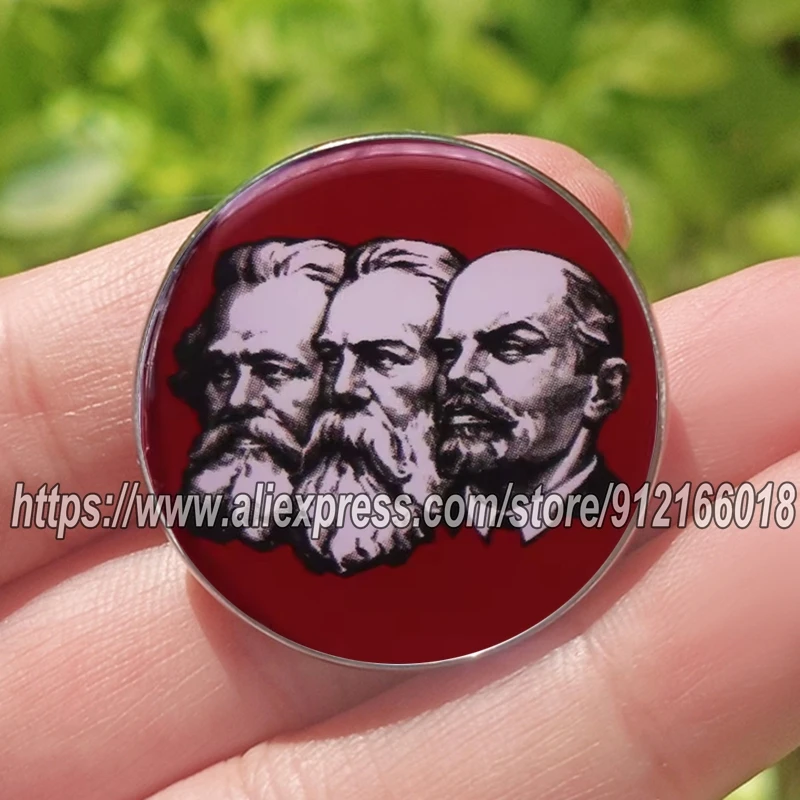 Broche de pino esmaltado marx Engels e lenin, emblema comunista socialista, urss, propaganda soviética, pôster, joias de arte