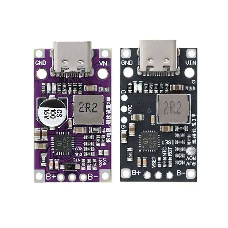 2S 3S Lithium Battery Boost Board, Type-C USB BMS Charging Module with Balanced Fast Charge QC