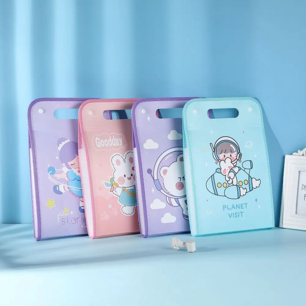 Cartoon 13 Pocket Large Capacity Paper Folder Briefcases Organ Box Document Organiser A4 File Folder Document Bag