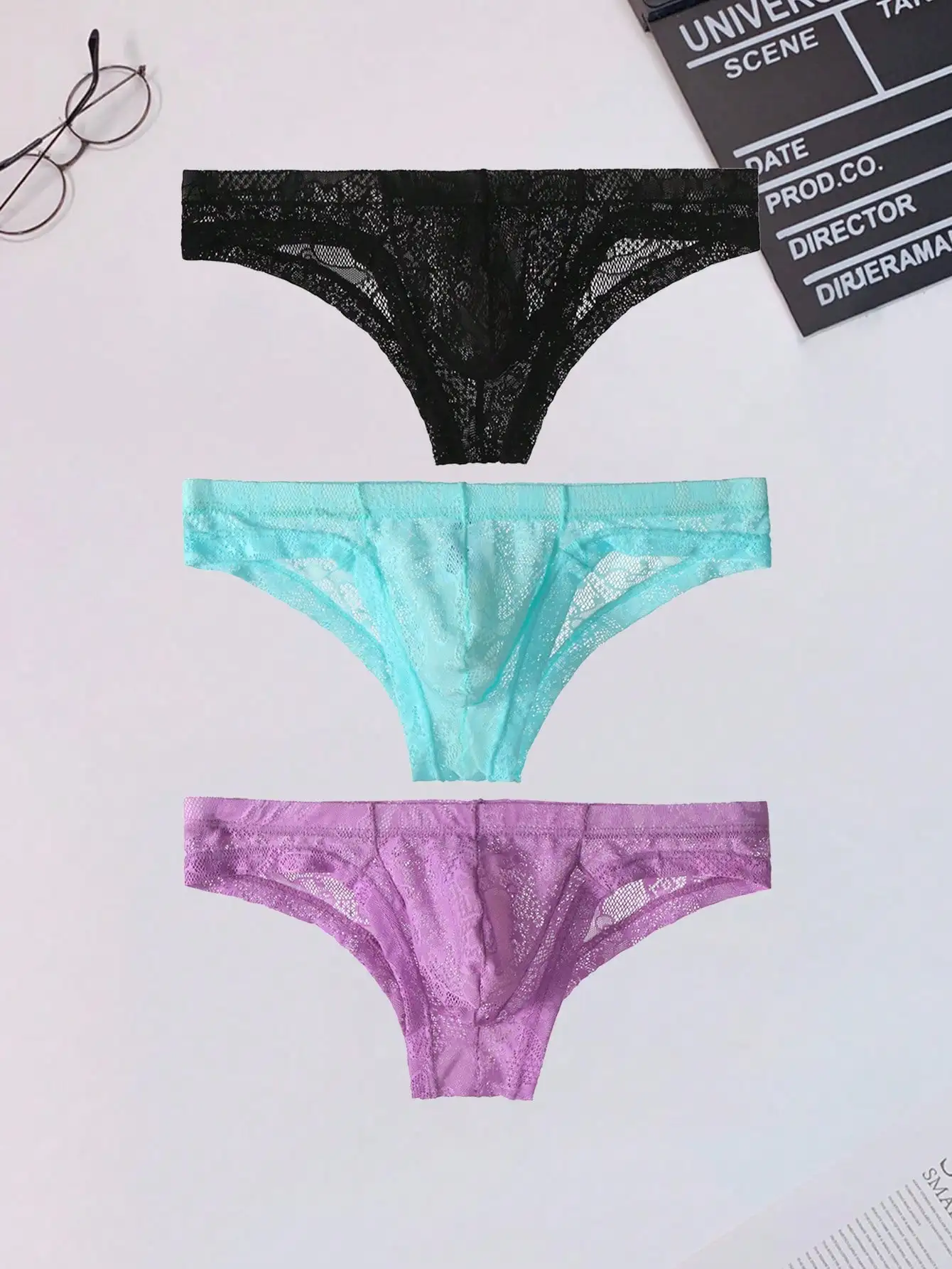 

Men's panties Sexy Lace Solid Color Underwear Comfortable Soft Low Waist Men's brief
