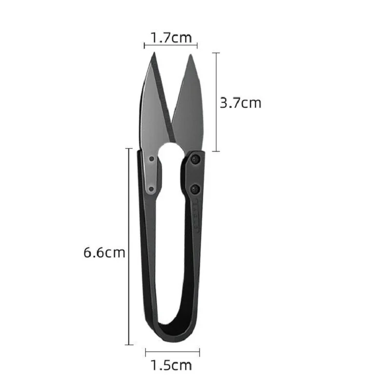 10Piece Set of Stainless Steel U-shaped Elastic Scissors Black Carbon Steel Clothing Needle Thread Sewing Scissors