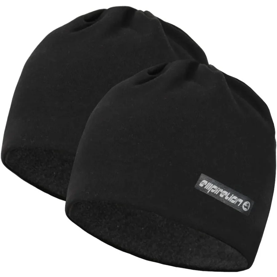 

EMPIRELION Softshell Winter Fleece Lined Beanie Hats 9" Running Skull Cap Thermal Tactical Watch Cap Men Women