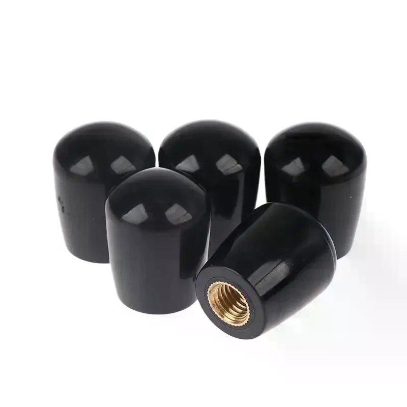 Black/Red 5PCS M8 M10 Oval Egg Shape Handle Sleeve Female Thread Brass Core Bakelite Phenolic Handle For Machine Tools