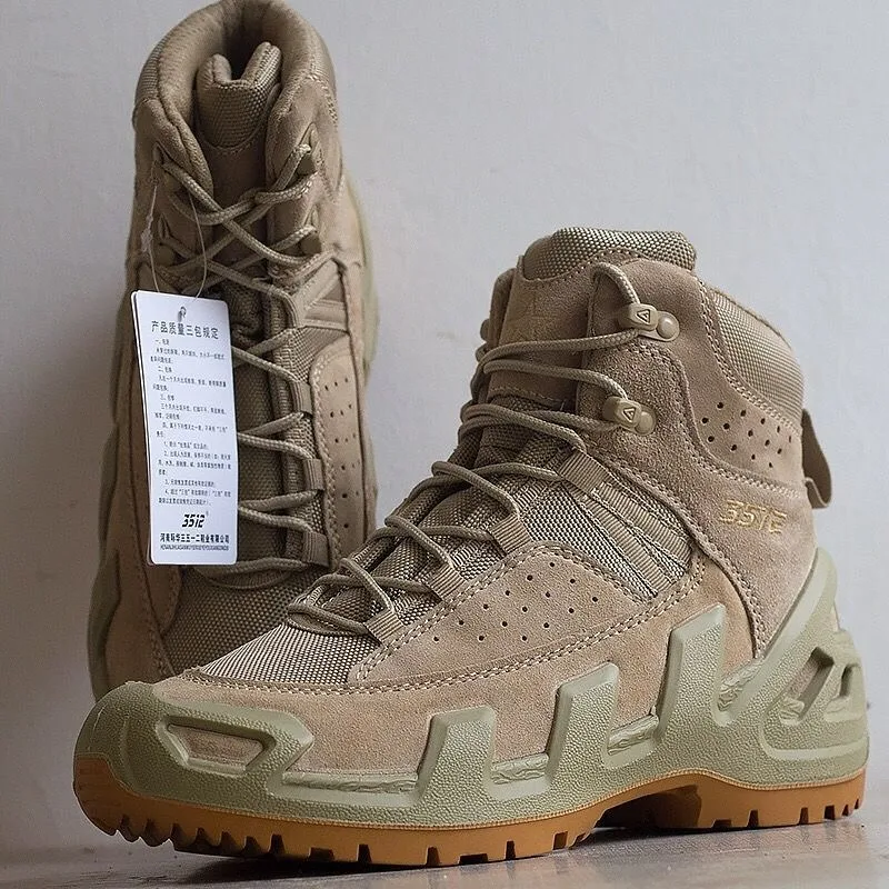 

2026 Men Women Trekking Boots Khaki Outdoor Hiking Shoes Unisex Anti Slip Walking Boots Climbing Shoes Couples