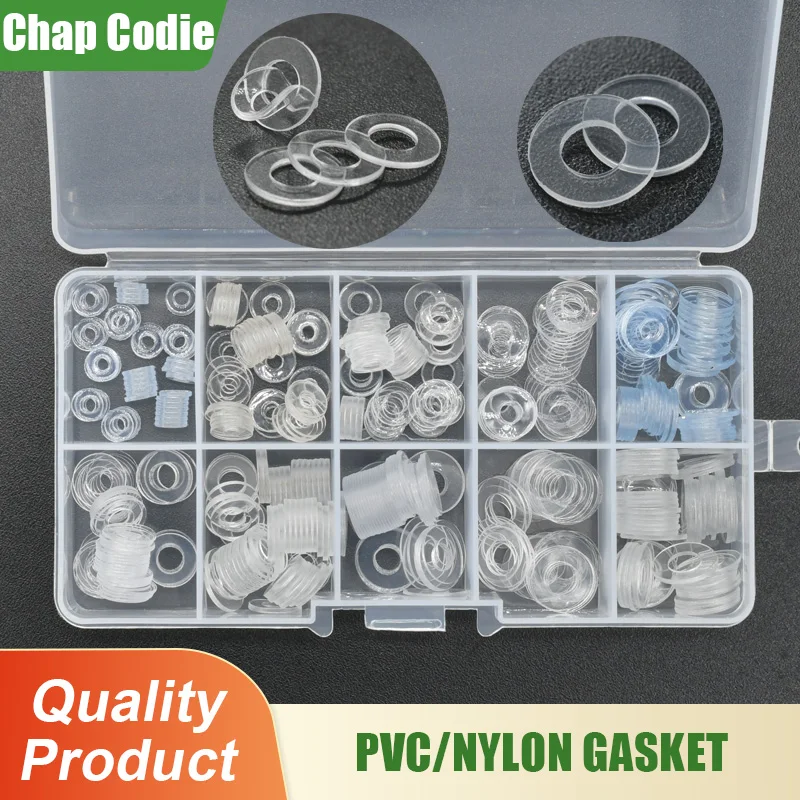 M2 M2.5 M3 M4 M5 M6 M8 PVC Nyon Gasket Washer Flat oring Hard Soft Plastic Transparent Insulating Plain Gasket O Ring Spacer Kit