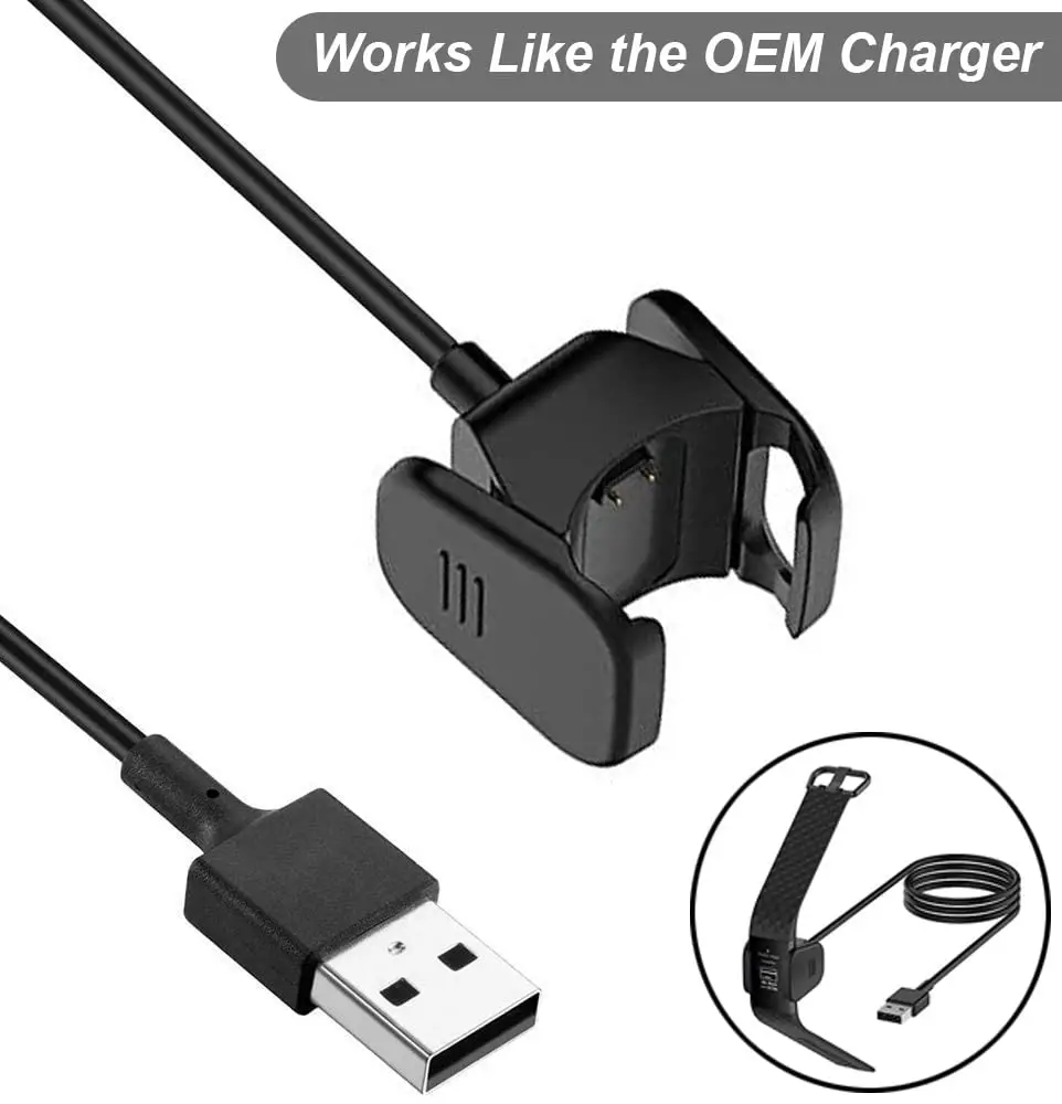 AWINNER Charger For Fitbit Charge 3  - Replacement USB Charger Charging Cable for Fitbit Charge 4 Cable Cradle Dock Adapter