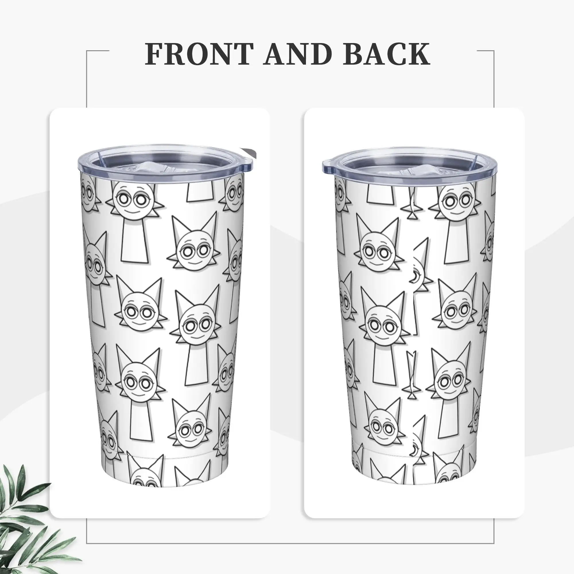 Sprunki Cartoon Anime Tumbler Vacuum Insulated  Thermal Cup Vacuum Flask Double Wall Mug Water Bottle