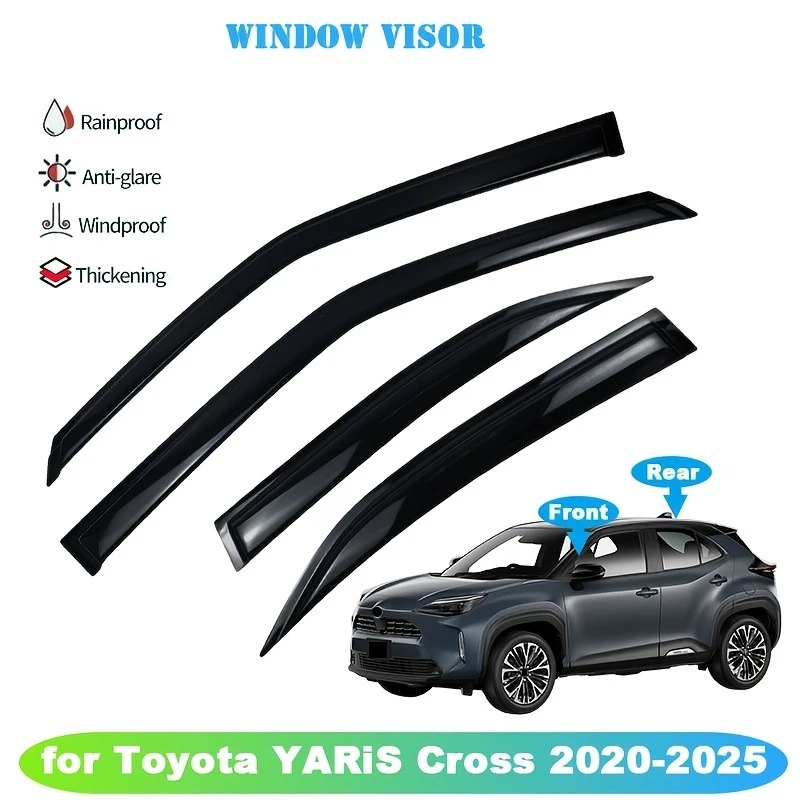 Car Sun Visor Window Deflectors for Toyota Yaris Cross 2020-2025 Window Visors Car Side Window Weathershield