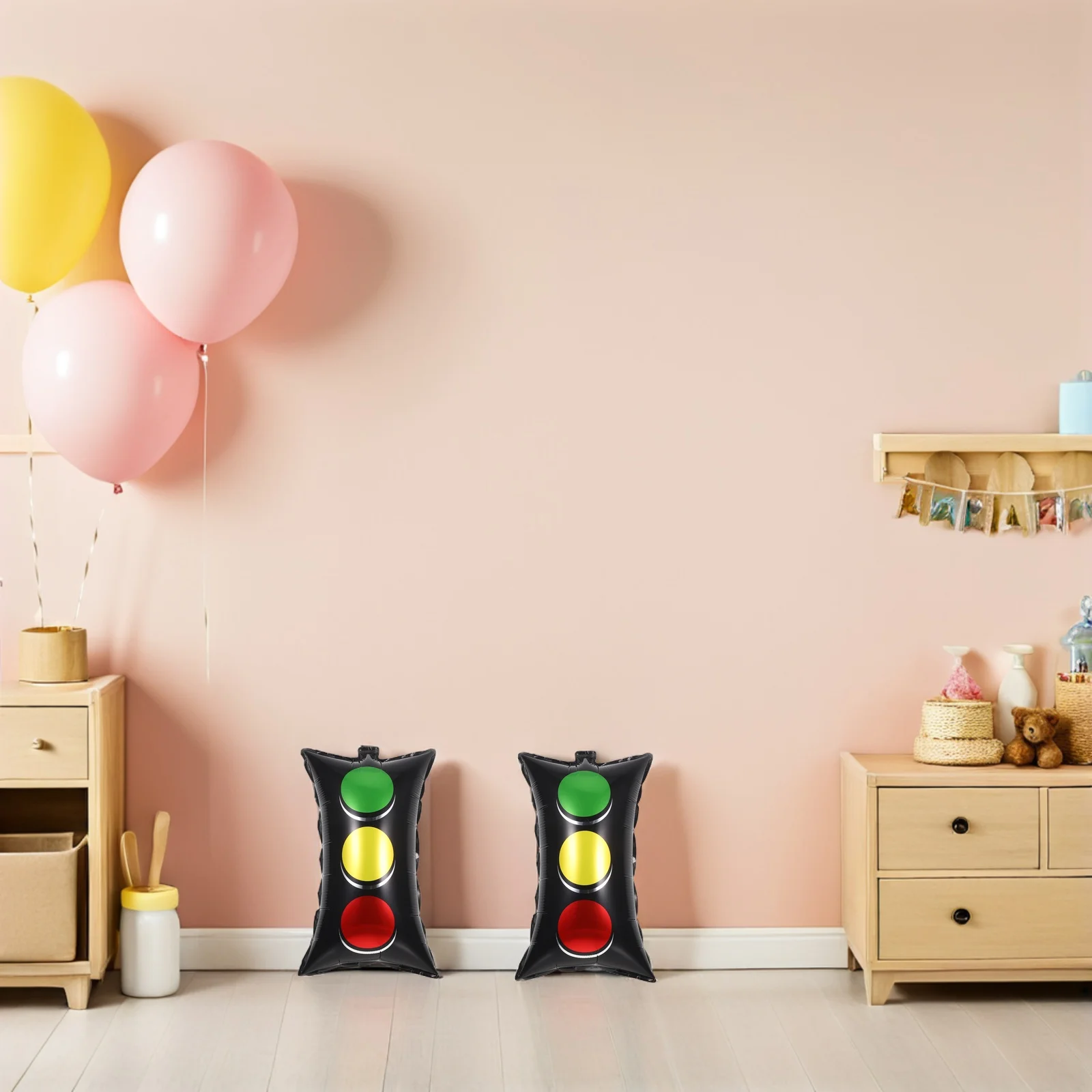 

20Pcs Traffic Light Foil Balloons Red Yellow Green Car Birthday Party Decorations School Traffic Safety Props Racing Car Balloon