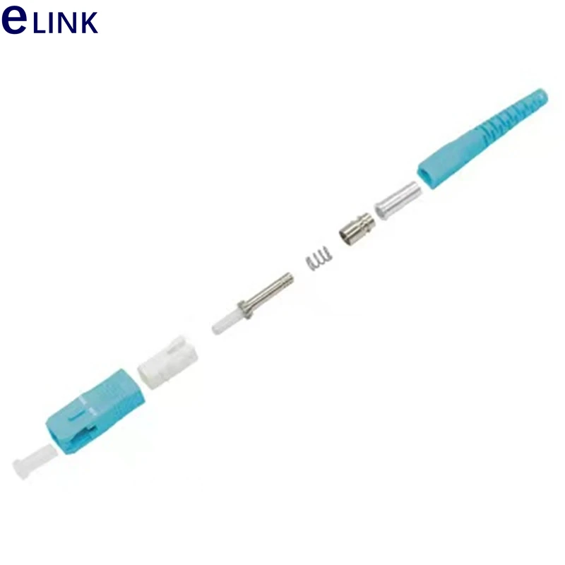 مجموعة موصل ألياف SC لكابل الإسقاط غير مجمعة سدادة معدنية SM MM ، OM3 ، OM4 2.0*3.0 FTTH SC ملحقات موصل 1000
