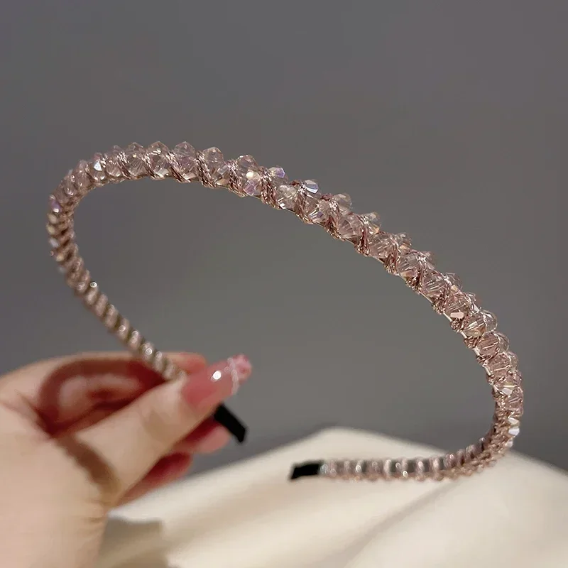 Fashion Crystal Bezel Headwear Women Headband Girls Vintage Hair Bands Hairband Hoop for Wedding Party Hair Accessories