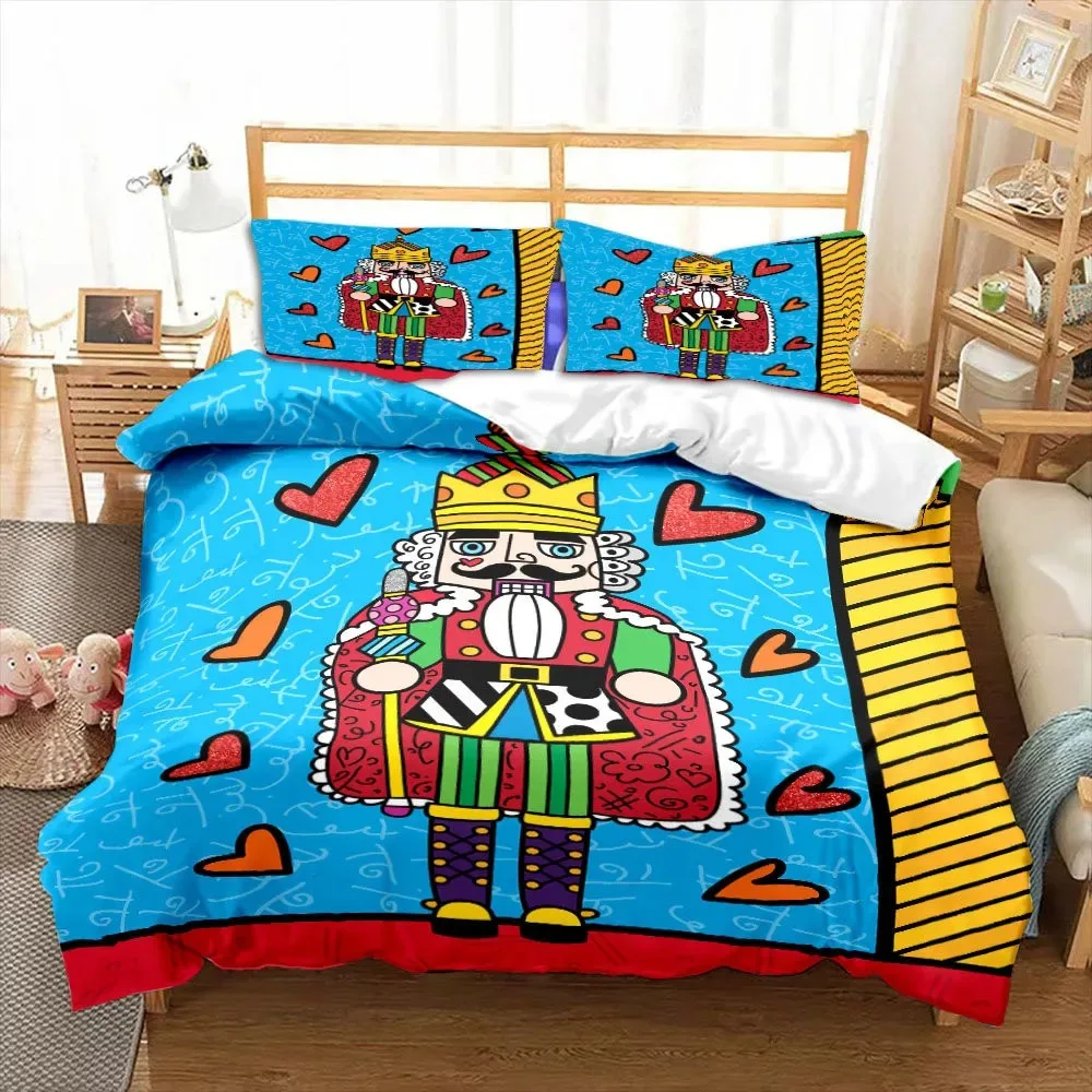 Nutcracker Cartoon Duvet Cover Merry Christmas Gift Child Bedroom Decoration Women Men Cartoon Royal Guarder Queen King Size