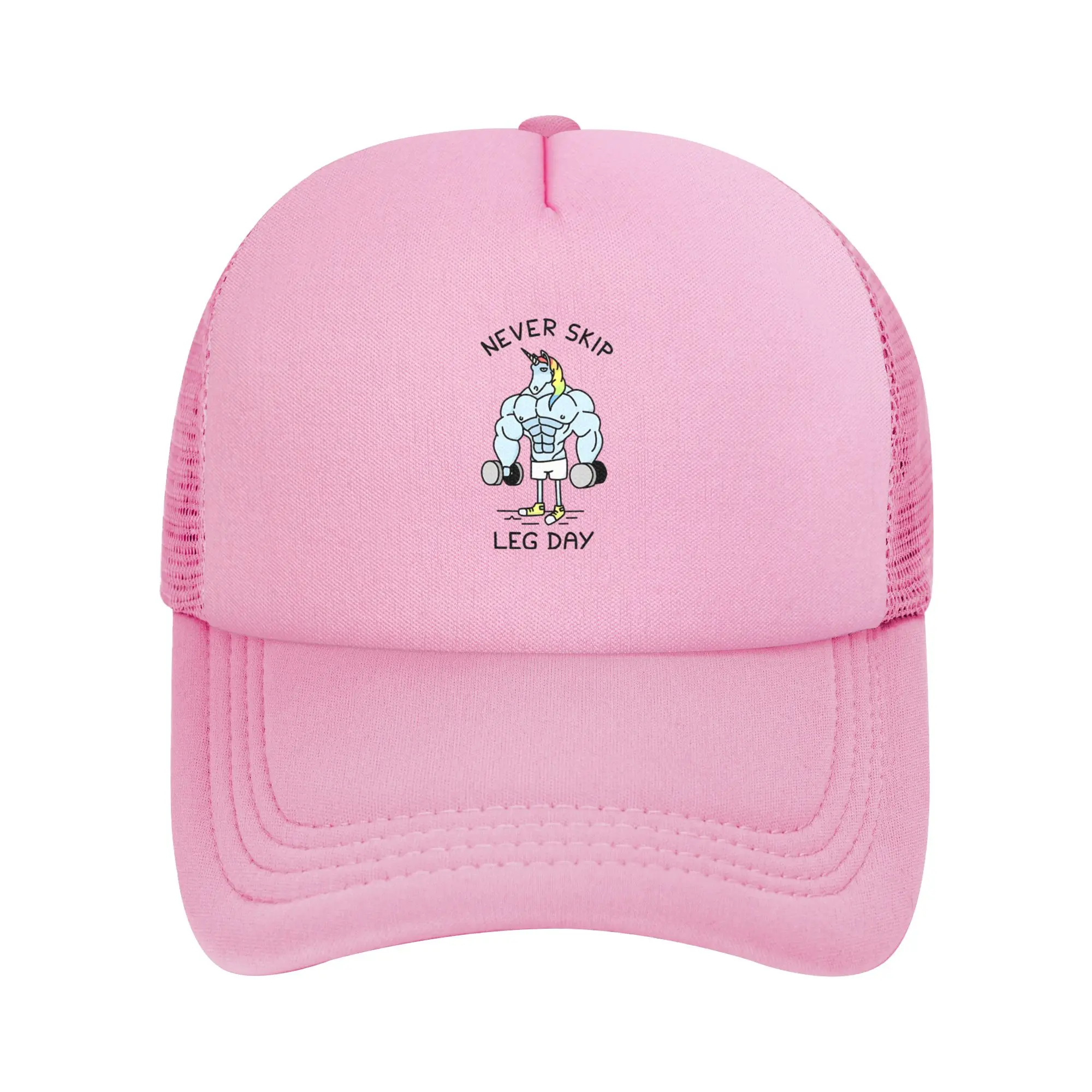 Fantasy Unicorn Never Skip Leg Day  Trucker Caps Adult  Hats Trucker Hat Golf Hats Adjustable Polyester Mesh Baseball Cap Spring