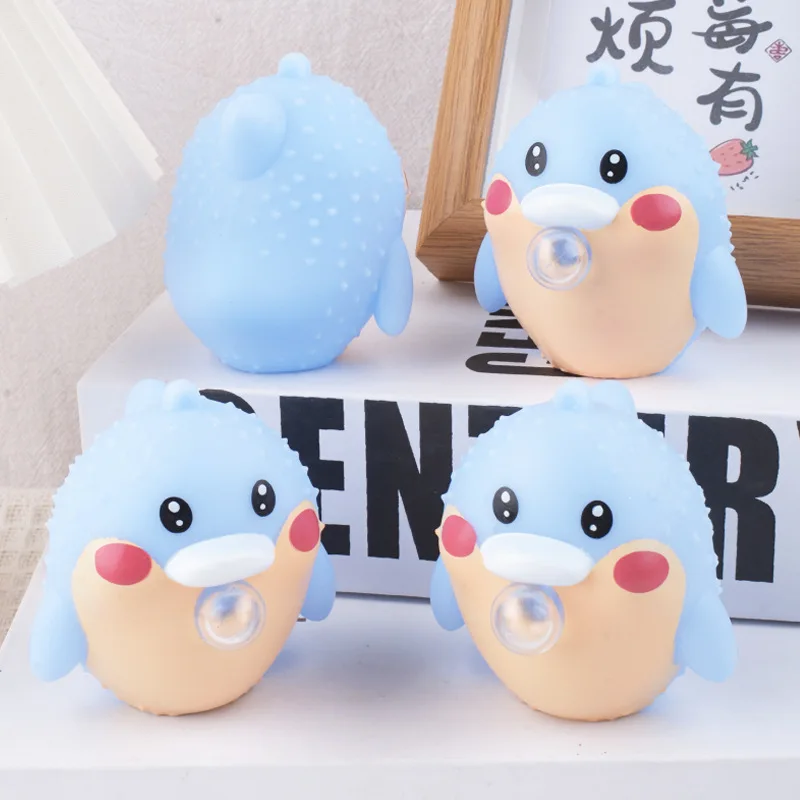 Simpatico pinguino animale sputo bolla spremere giocattoli morbido pizzico palla antistress giocattoli antistress sfiato divertente pinguino giocattoli regalo per bambini