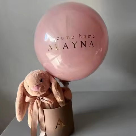 Personalised Name Balloon Welcome Baby Latex Balloon inside Bubble Ballon Wedding Decor Baptism Baby Shower Newborn Gift Idea
