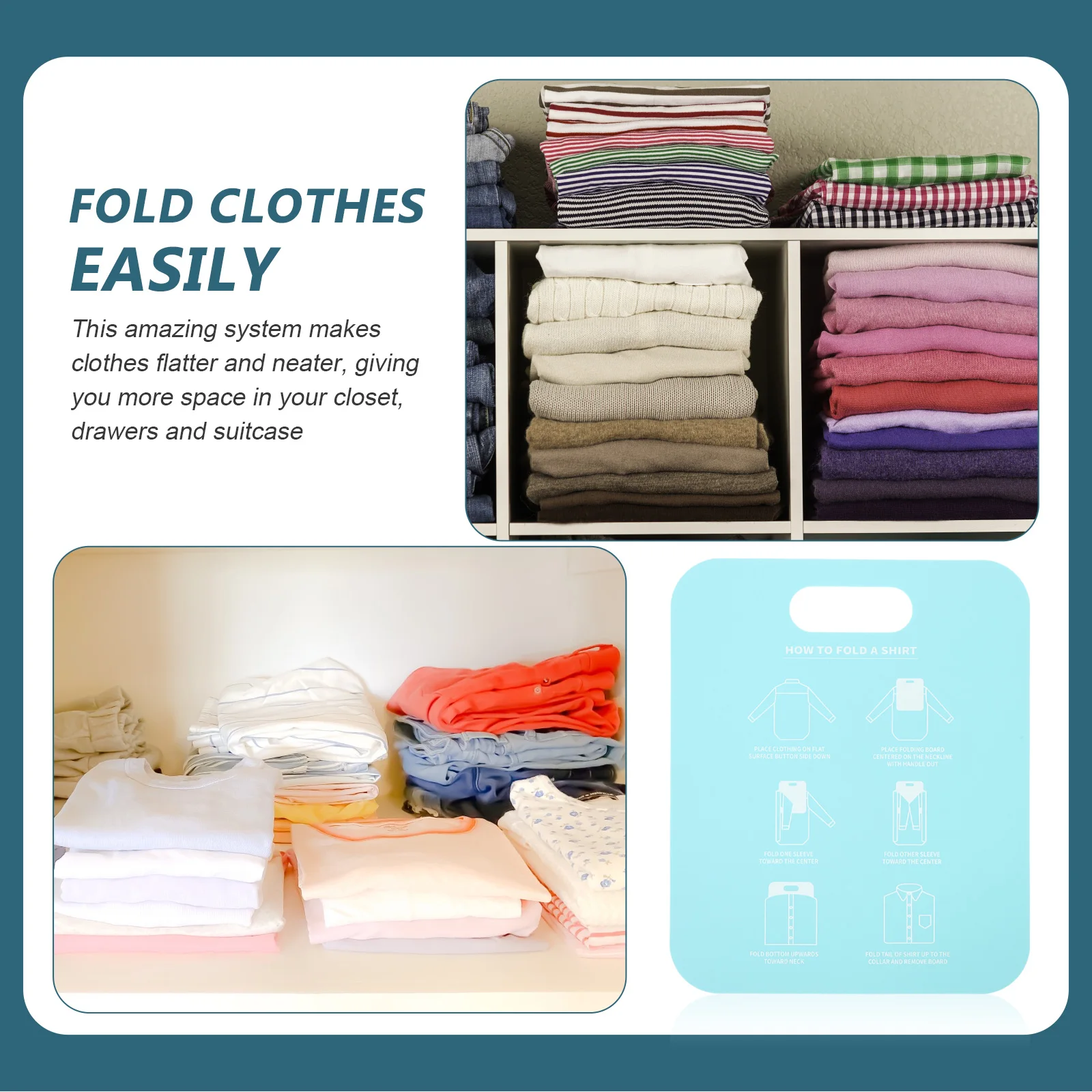 

2pcs Clothes Folding Board Shirt Folder Space-saving Lightweight Portable for T-shirts Pants Garments Stacking Anti-wrinkle