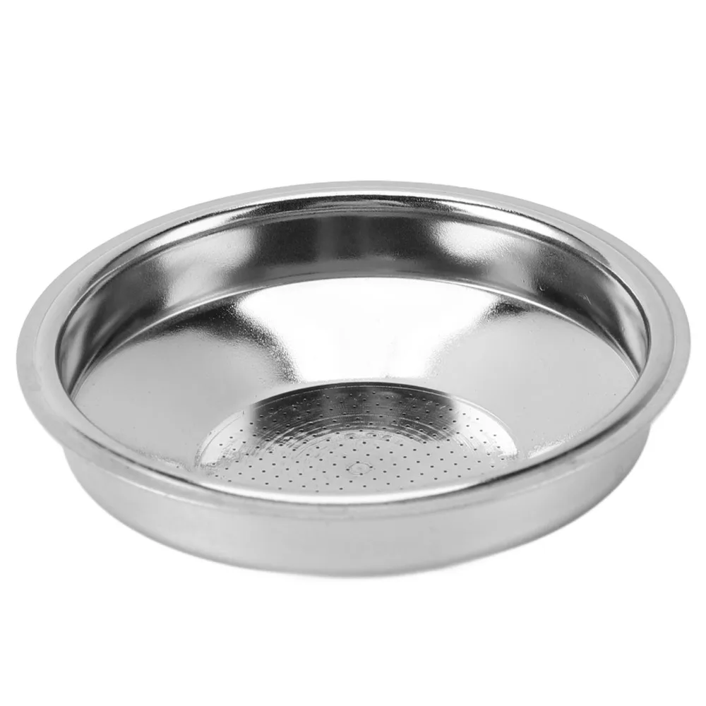 Stainless Steel Coffee Portafilter Basket Reusable Single Layer Stainless Steel Filter Basket 51mm Silver