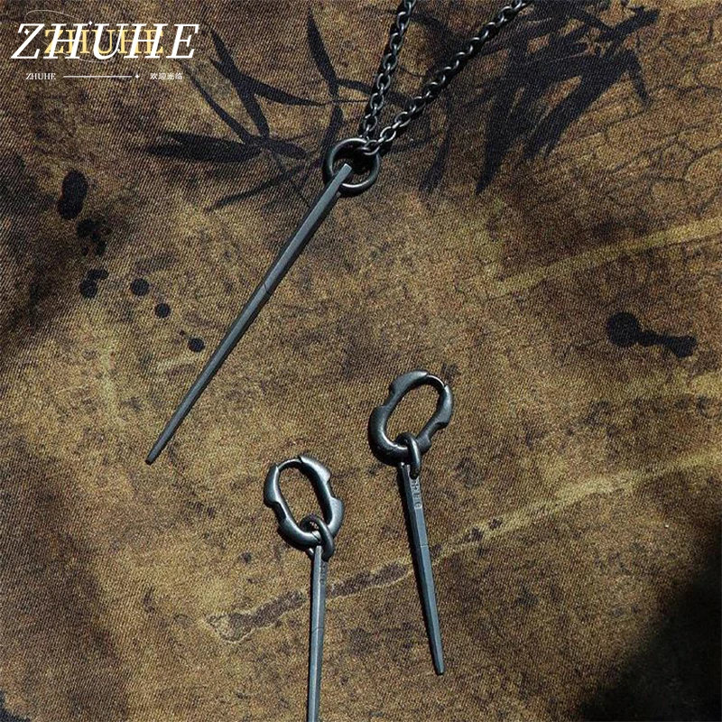 

ZHUHE Riveted Peaked Earrings New Gothic Style Copper Silver Plated Material For Women And Men Jewelry Accessories Party Gifts