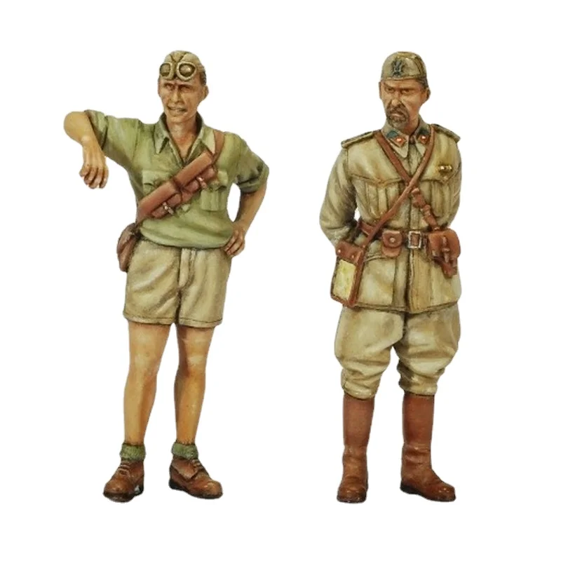 1/35 Scale Resin Figure Model Kiti History GK Officials and Privates in North Africa Unassembled and Unpainted DIY Collection