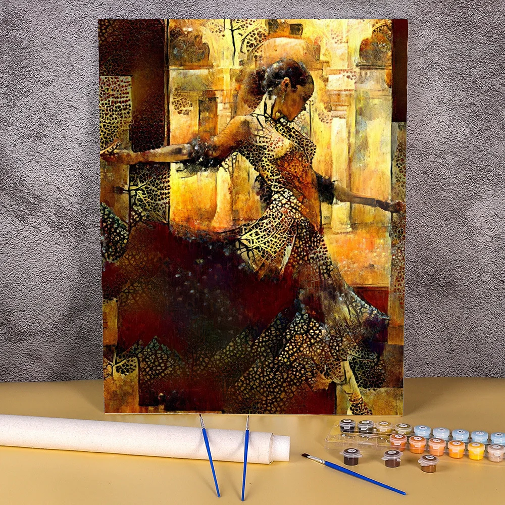 Acrylic Paint By Numbers On Canvas Abstract Dance Girl Picture 50x70cm Painting By Number For Adults Bedroom Decor Unique Gift