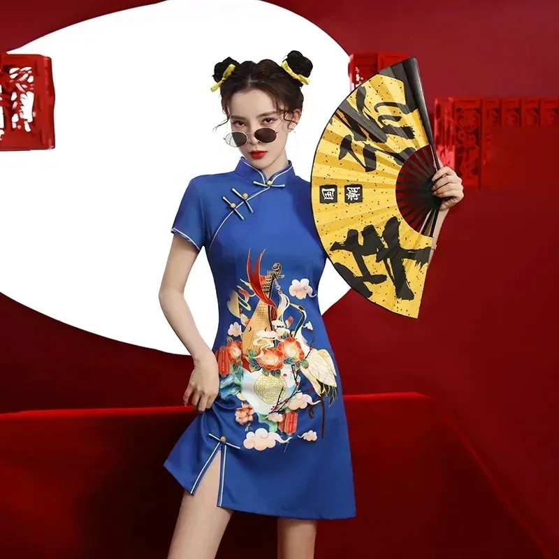 

M-4XL Cheongsam 2023 New Year Fashion Modern Cheongsam A-line Dress Women Qipao Traditional Chinese Clothes Improved Cheongsam
