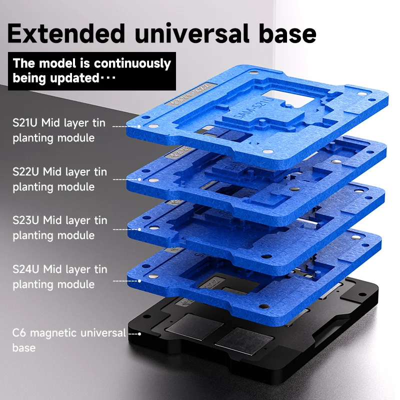 

XZZ AR BGA Reballing Stencil Middle Layer Planting Tin Platform for Samsung S21 S22 S23 S24 Ultra Motherboard Repair Tools Sets
