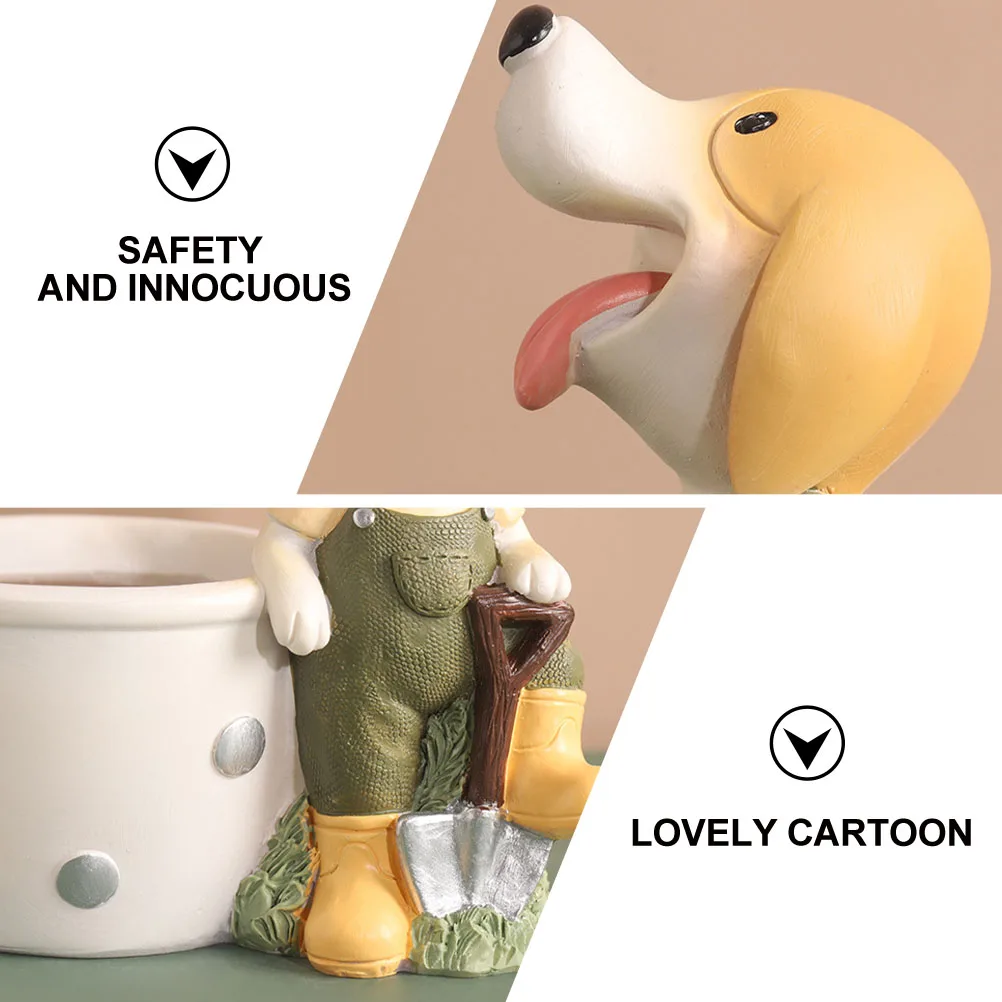 Resin Succulent Planter Decorative Flowerpot Home Adornment Lovely Cartoon Shaped Premium Materials Environmental Safe Durable