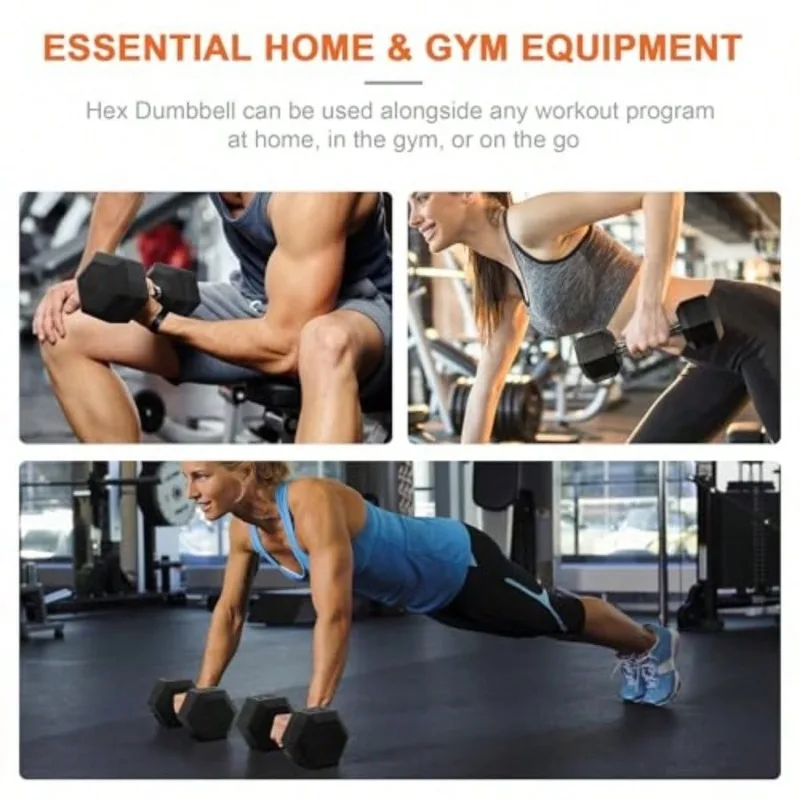 Dumbbells Rubber Coated Hand Weights For Exercises And Fitness 10-50LB Optiongift