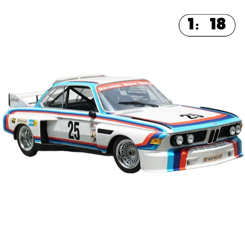 1:18 오리지널 BMW CSL25 다이캐스트 합금 자동차 모델, BMW 3.0 랠리 자동차, 소년 컬렉션 장식 디스플레이, 어린이 장난감 선물