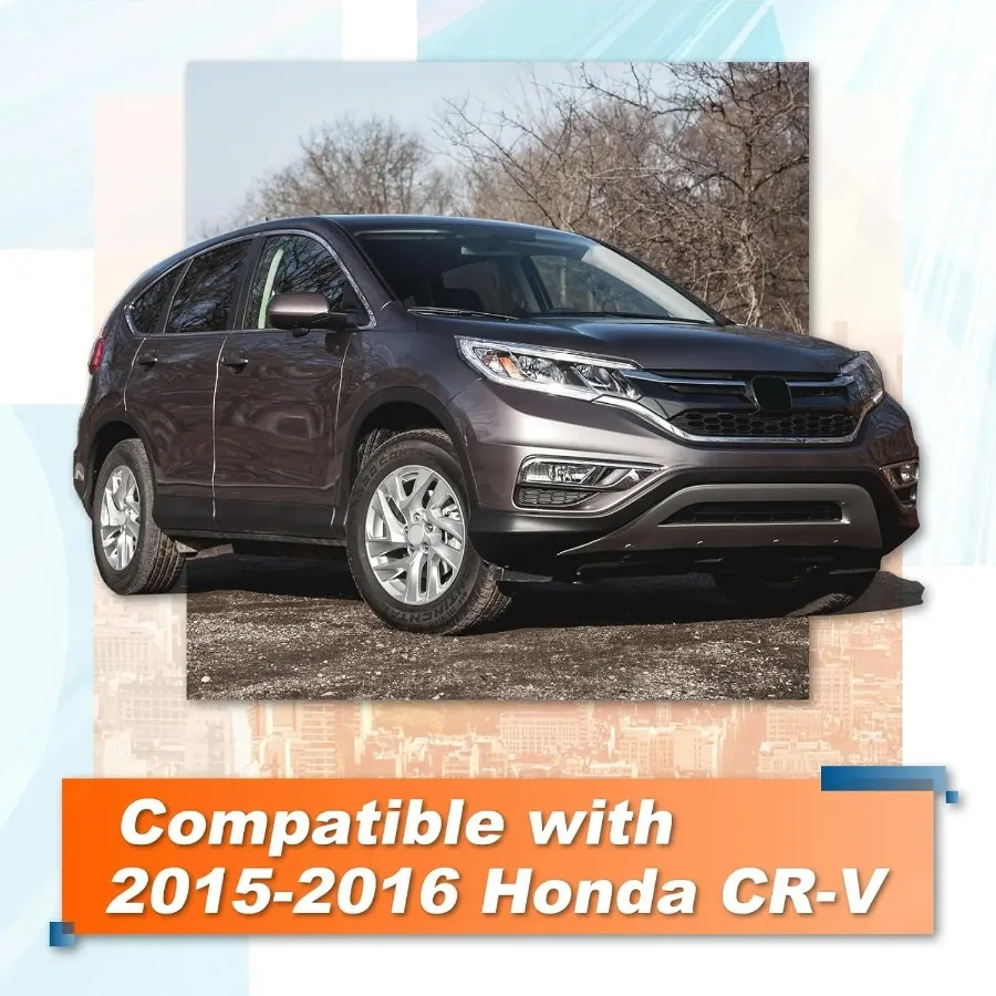 مجموعة المصابيح الأمامية مصممة لسيارة Honda CRV لعام 2015 و2016 مع مصابيح هالوجين وأضواء نهارية LED تكوين عدسة شفافة #6