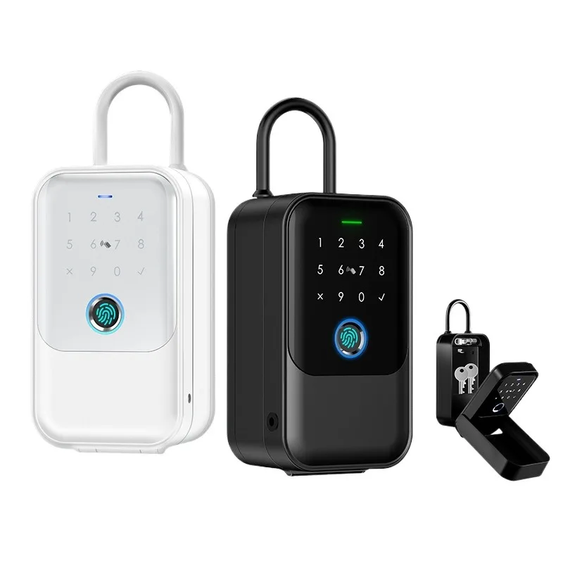 Outdoor waterproof new smart key box, fingerprint password swiping, graffiti APP multi-functional smart lock box