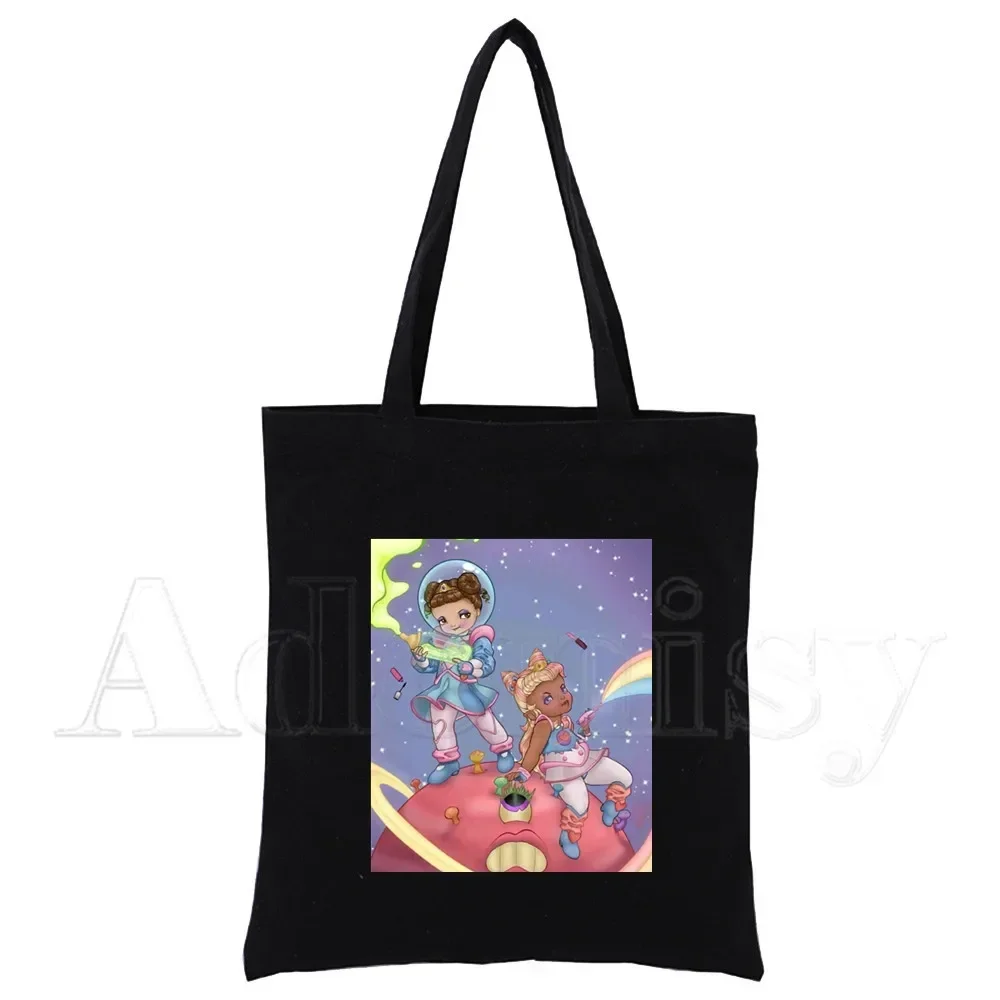 

Melanie Martinez Women Handbags Black Canvas Tote Shopping Bags Reusable Shopping Bag Eco Foldable