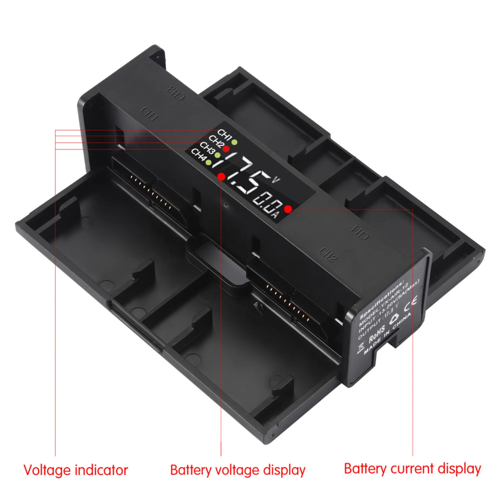 

4 in 1 Battery Charging Hub For DJI Mavic 2 Pro Zoom Drone Portable Intelligent Charger Band LED Digit Display Accessories