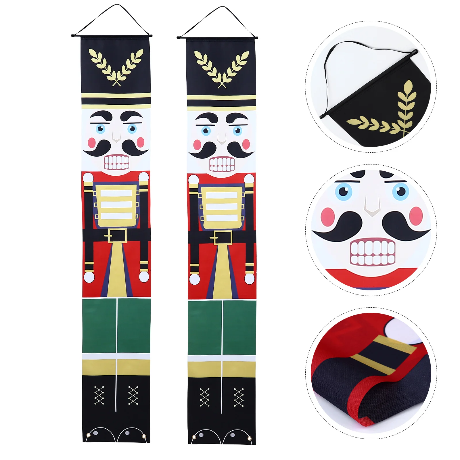 

1Pair Walnut Soldier Door Curtain Christmas Hanging Couplets Xmas Door Decoration Banner Festive Pendant Couplets Christmas