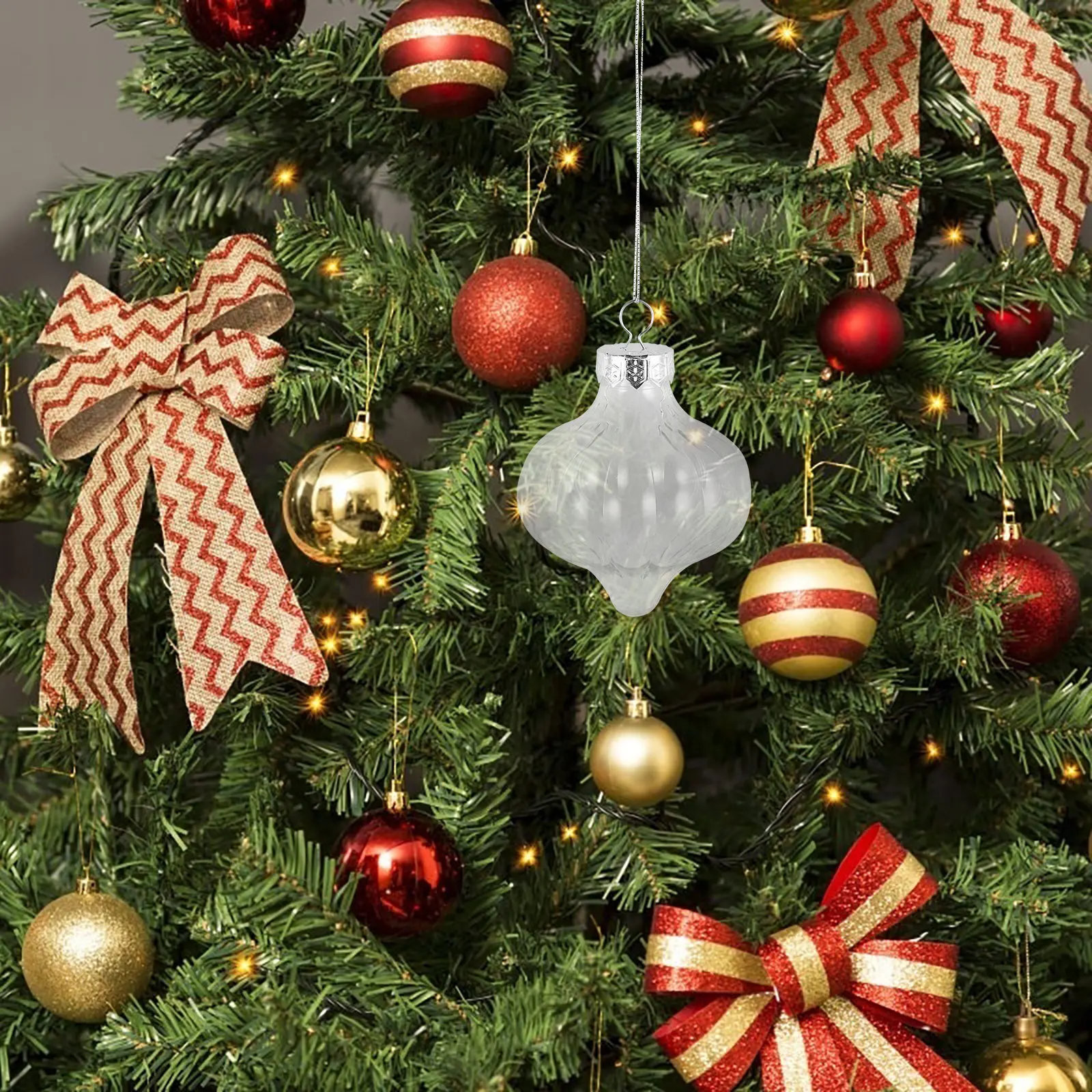 

6pcs Transparent Christmas Ball Ornament Fillable Plastic Baubles Hanging Decorations For Tree Wreaths Garland Party Holiday