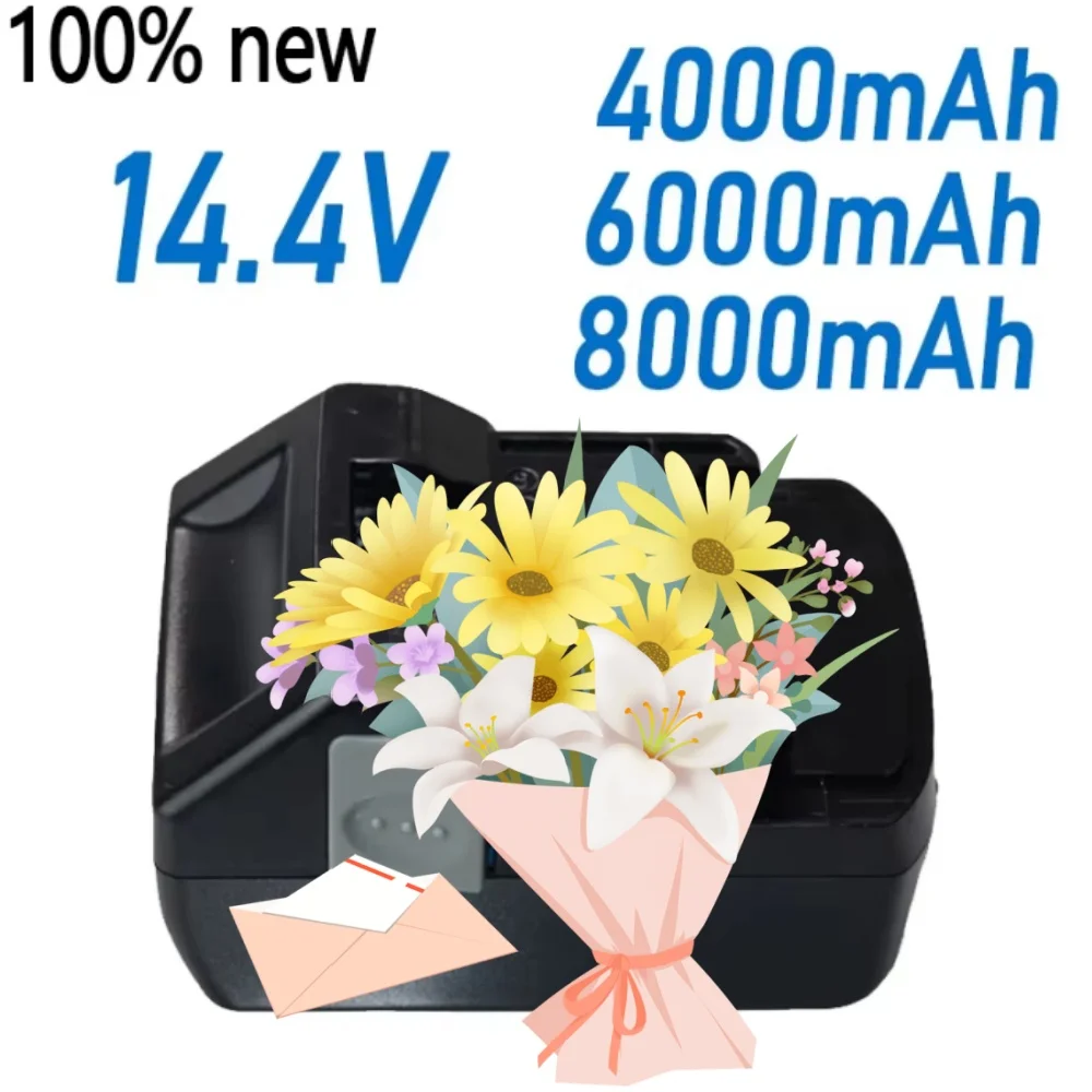 

For HITACHI 14.4V 4.0Ah/6.0Ah/8.0Ah Li-ion Replacement Rechargeable Battery for HITACHI BSL1430 BSL1440 BSL1450 BSL1460 Power To