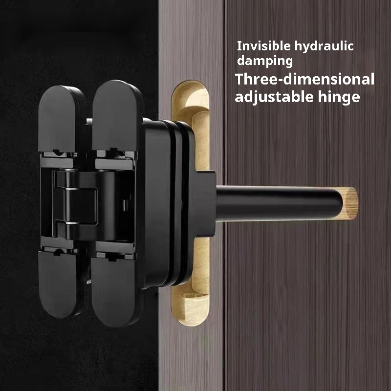 Invisible Automatic Closing Three-Dimensional Adjustable Wooden Door Hydraulic Buffering Damping Cross Hinge CH60D