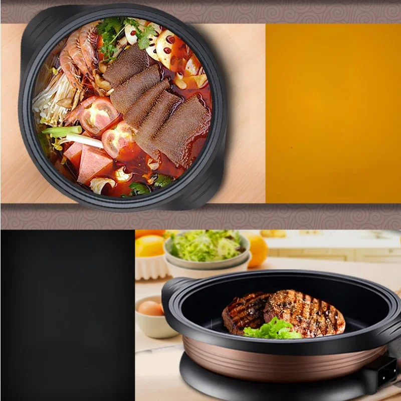 Electric Chafing Dish Electric Food Warmer Electric Frying Pan Large Capacity Caldron Pan Non-Stick Pan Household