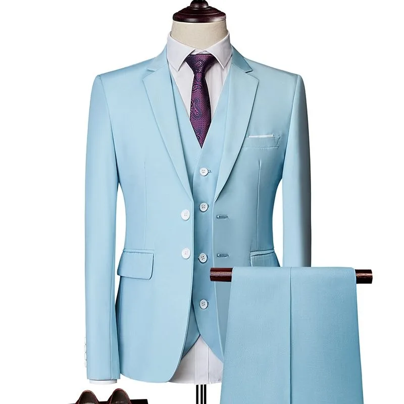 Men's Slim Fit Suit Set Professional Formal Wear for Weddings Interviews Business Events Slim Cut Elegant Design All Season