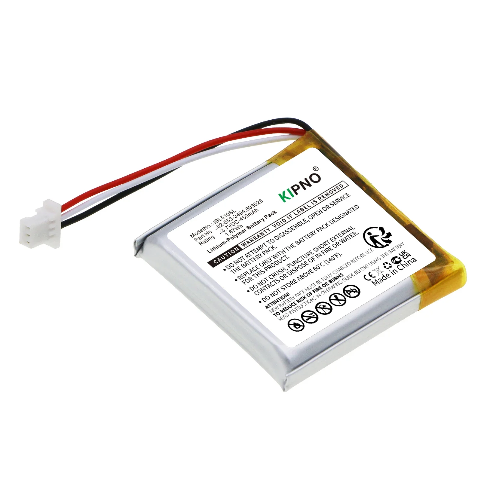 

KIPNO New 603028 Battery Compatible with JBL TUNE 500BT 510BT 520BT Bluetooth Headset with Free Tools Included